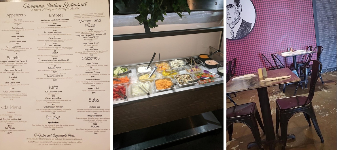 Giovanni's Italian Restaurant Menu